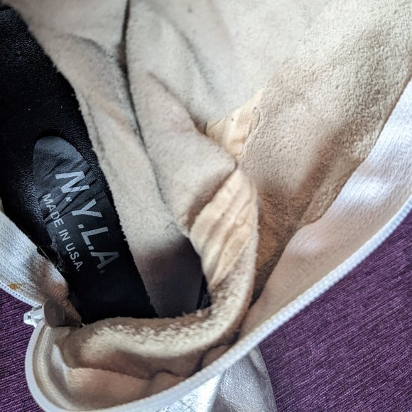 Vintage 80s Silver Leather NYLA Thigh-High space boots Size 7 - Picture 7 of 11